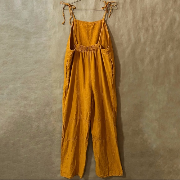 Urban Outfitters | Harley Linen Tie Strap Wide Leg Overalls Jumpsuit Size L - Picture 11 of 16